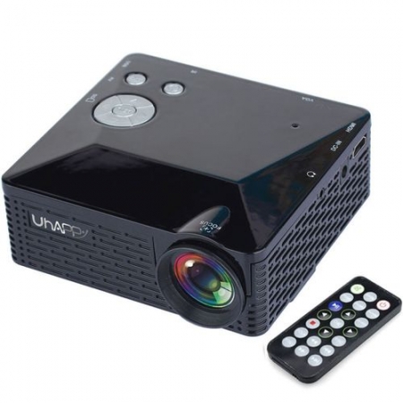 Generic Uhappy U18 60LM Home Theater 320 by240 Mini Projector With Remote Control, Support HDMI + USB + SD + AV + VGA(Black) 